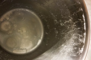 Distillation residue from 1 gallon of Evian Spring water 2
